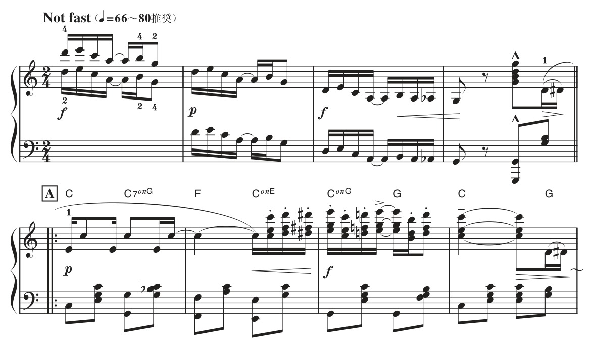 譜例3 原曲冒頭例