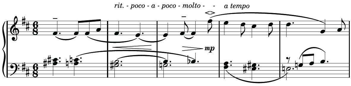 《南の風》25-29小節の譜例